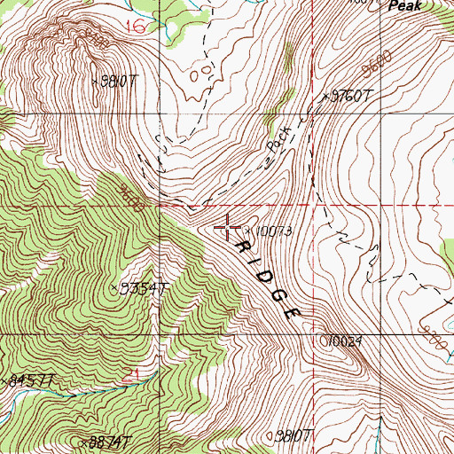 Topographic Map of Hyalite Ridge, MT