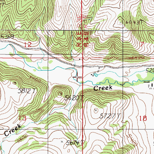 Topographic Map of Hyde Creek, MT