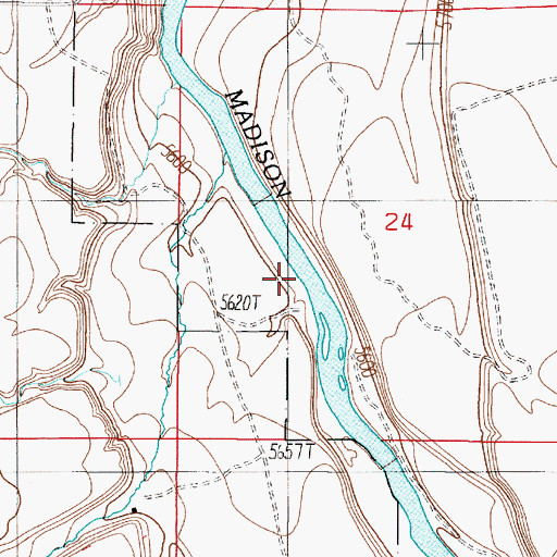 Topographic Map of Hyde Creek, MT