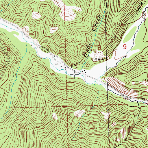 Topographic Map of Hyde Creek, MT
