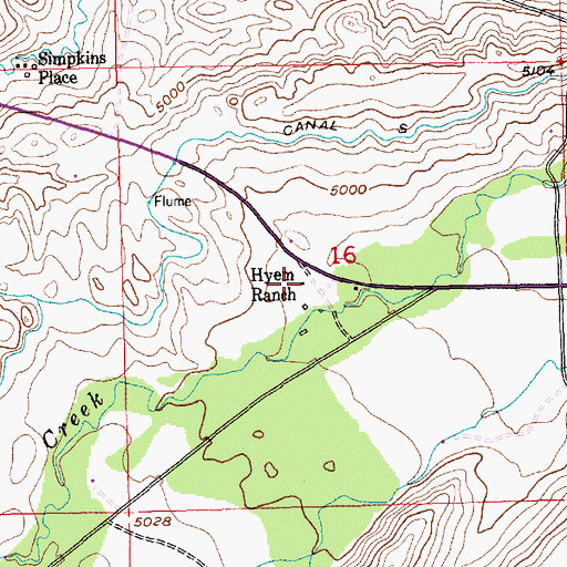 Topographic Map of Hyem Ranch, MT
