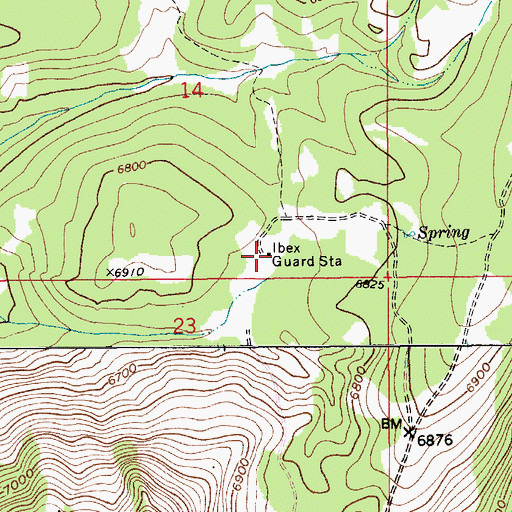 Topographic Map of Ibex Guard Station, MT