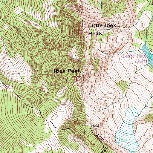 Topographic Map of Ibex Peak, MT