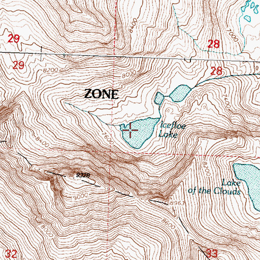 Topographic Map of Icefloe Lake, MT