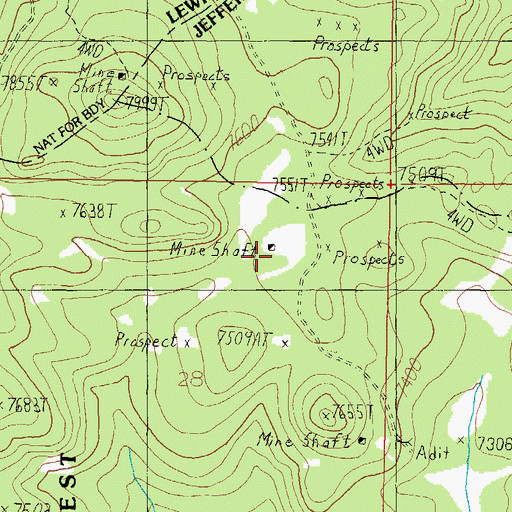 Topographic Map of Ida May Mine, MT