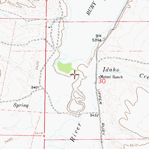 Topographic Map of Idaho Creek, MT