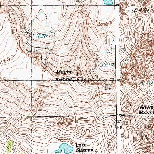 Topographic Map of Mount Inabnit, MT