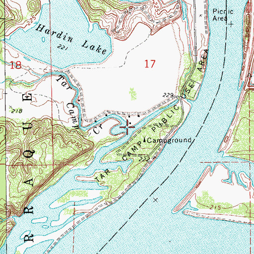 Topographic Map of Tar Camp Creek, AR