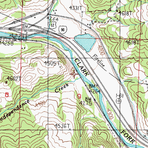 Topographic Map of Independence Creek, MT