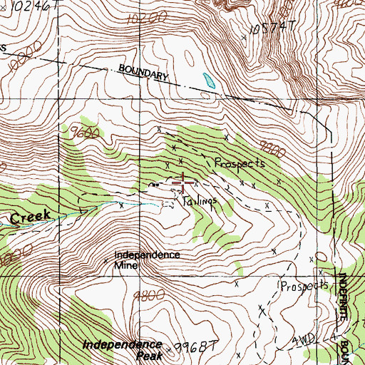 Topographic Map of Independence Mine, MT