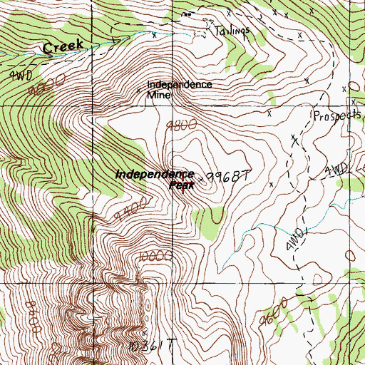 Topographic Map of Independence Peak, MT