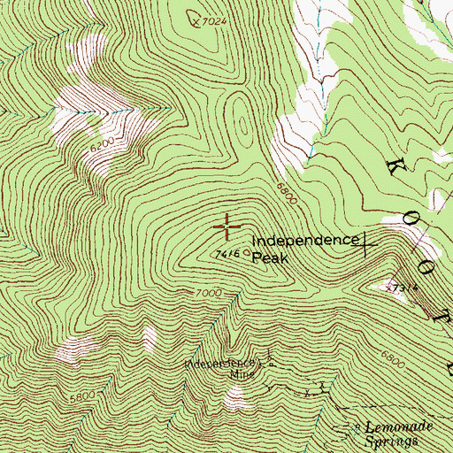 Topographic Map of Independence Peak, MT