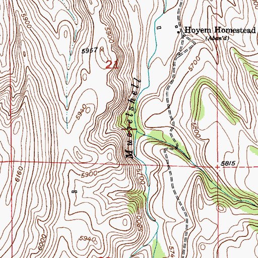 Topographic Map of Indian Creek, MT