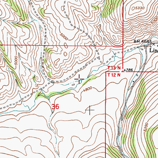 Topographic Map of Indian Creek, MT