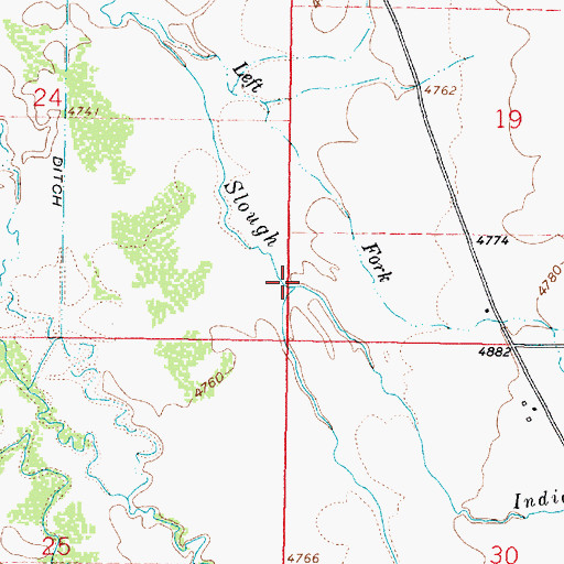 Topographic Map of Indian Creek, MT