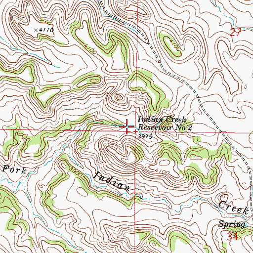 Topographic Map of Indian Creek Reservoir Number Two, MT