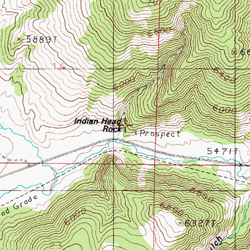Topographic Map of Indian Head Rock, MT