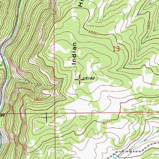 Topographic Map of Indian Hill, MT