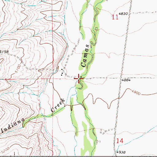 Topographic Map of Indiana Creek, MT