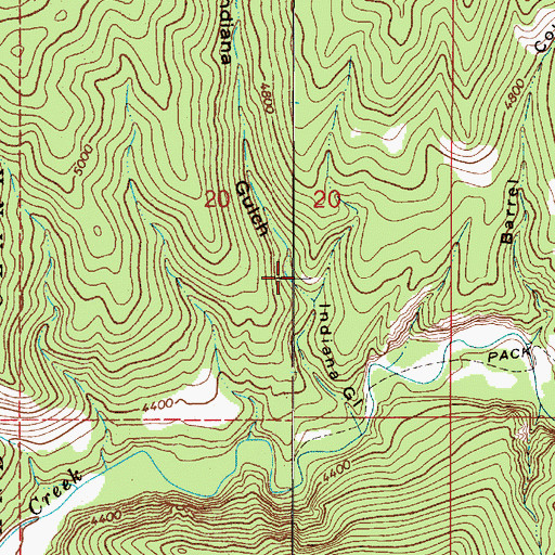 Topographic Map of Indiana Gulch, MT
