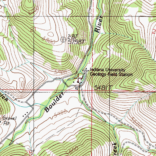 Topographic Map of Indiana University Geology Field Station, MT