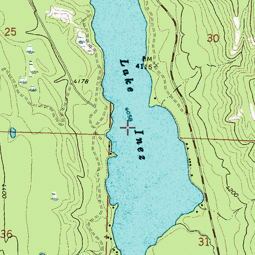 Topographic Map of Lake Inez, MT