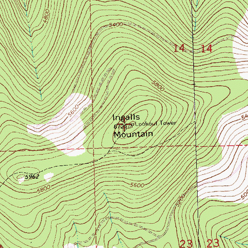 Topographic Map of Ingalls Mountain, MT