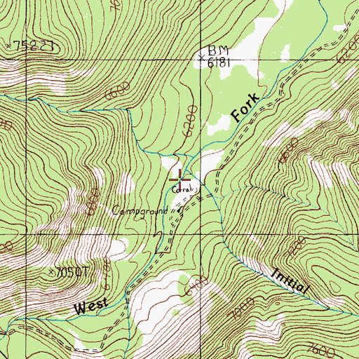 Topographic Map of Initial Creek, MT