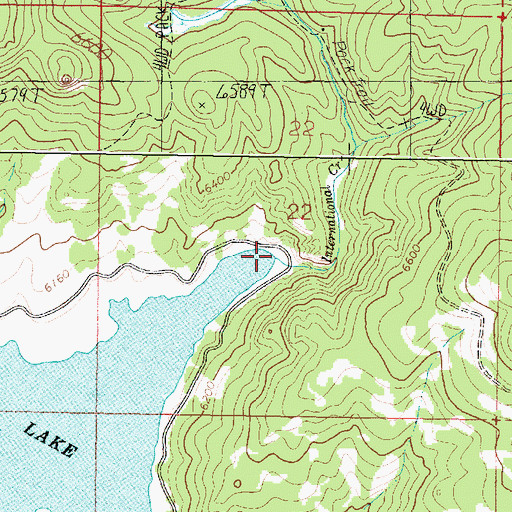 Topographic Map of International Creek, MT