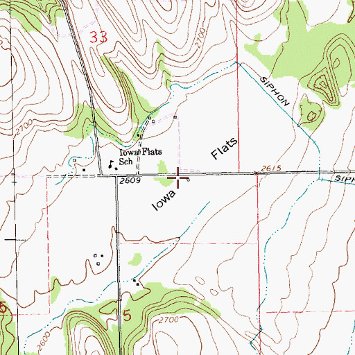 Topographic Map of Iowa Flats, MT