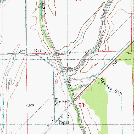 Topographic Map of Tenmile Bayou, AR