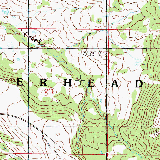 Topographic Map of Iron Creek, MT