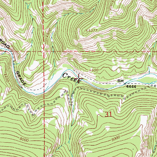 Topographic Map of Iron Creek, MT