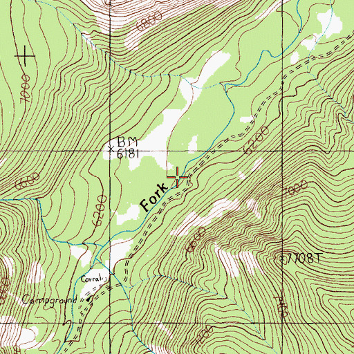 Topographic Map of Iron Creek, MT
