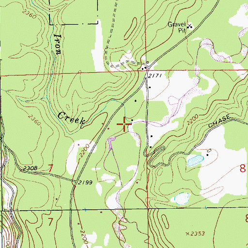 Topographic Map of Iron Creek, MT