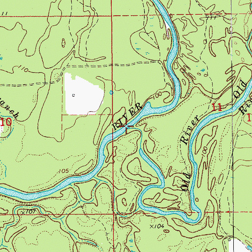 Topographic Map of Tenmile Creek, AR