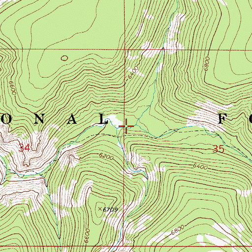 Topographic Map of Iron Mines Creek, MT