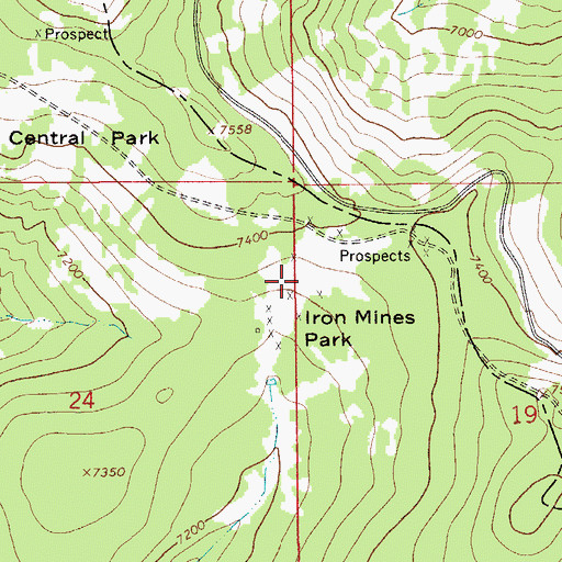 Topographic Map of Iron Mines Park, MT