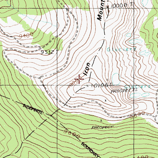 Topographic Map of Iron Mountain, MT