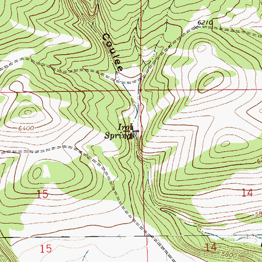 Topographic Map of Iron Springs, MT