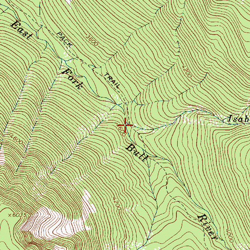 Topographic Map of Isabella Creek, MT