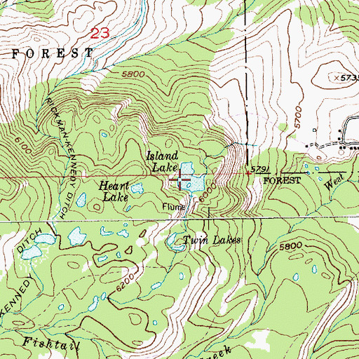 Topographic Map of Island Lake, MT