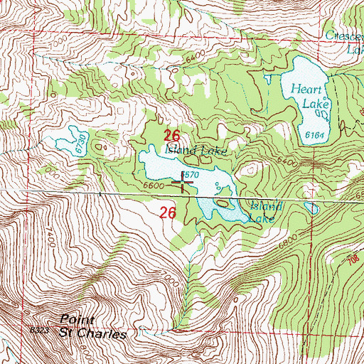Topographic Map of Island Lake, MT
