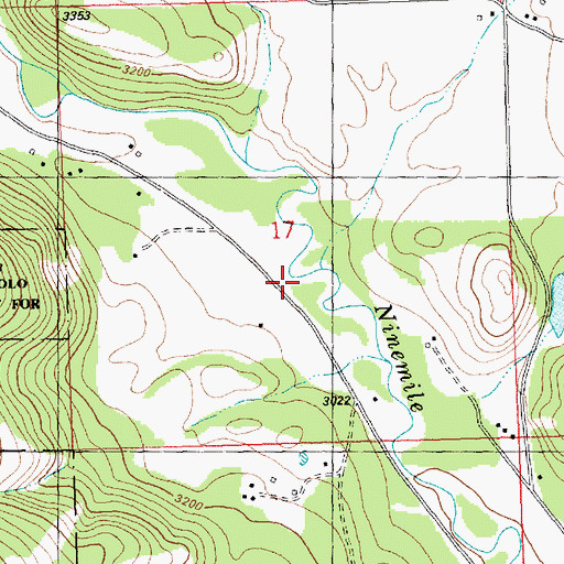 Topographic Map of Issac Creek, MT