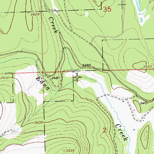 Topographic Map of Ivor Creek, MT