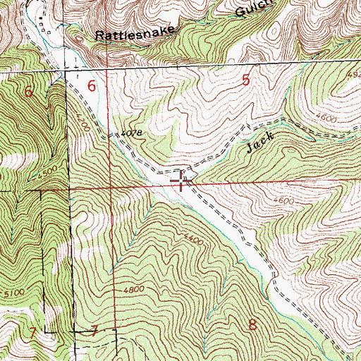 Topographic Map of Jack Creek, MT