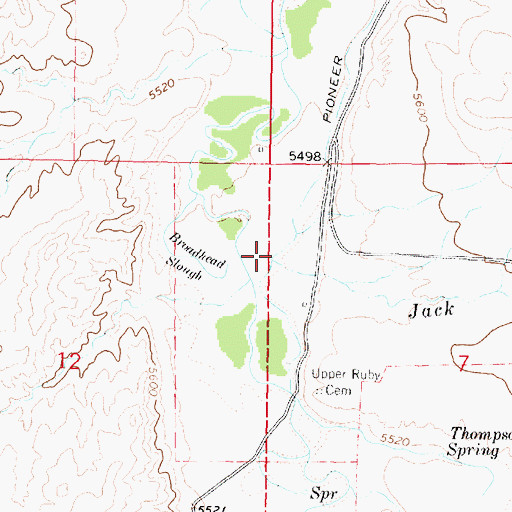 Topographic Map of Jack Creek, MT
