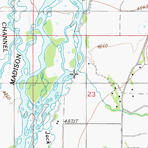 Topographic Map of Jack Creek, MT