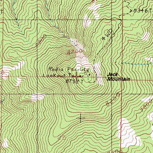 Topographic Map of Jack Mountain, MT