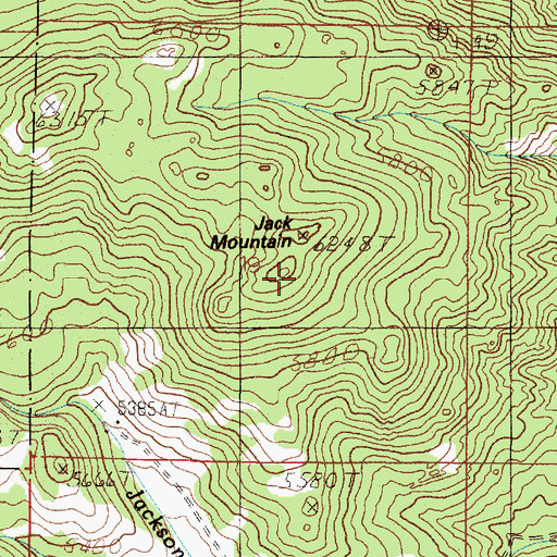 Topographic Map of Jack Mountain, MT